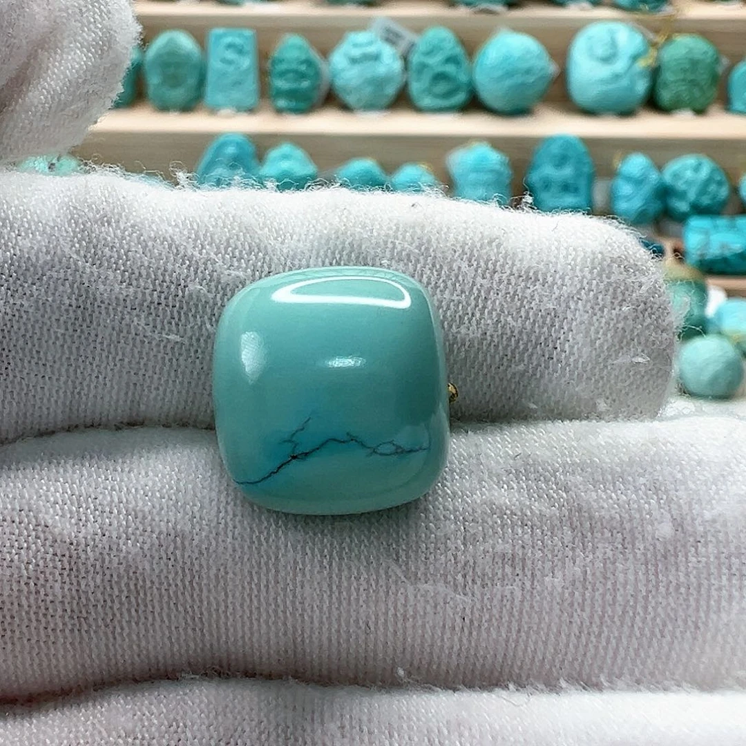 未镶嵌绿松石老型珠14.3x13.2mm