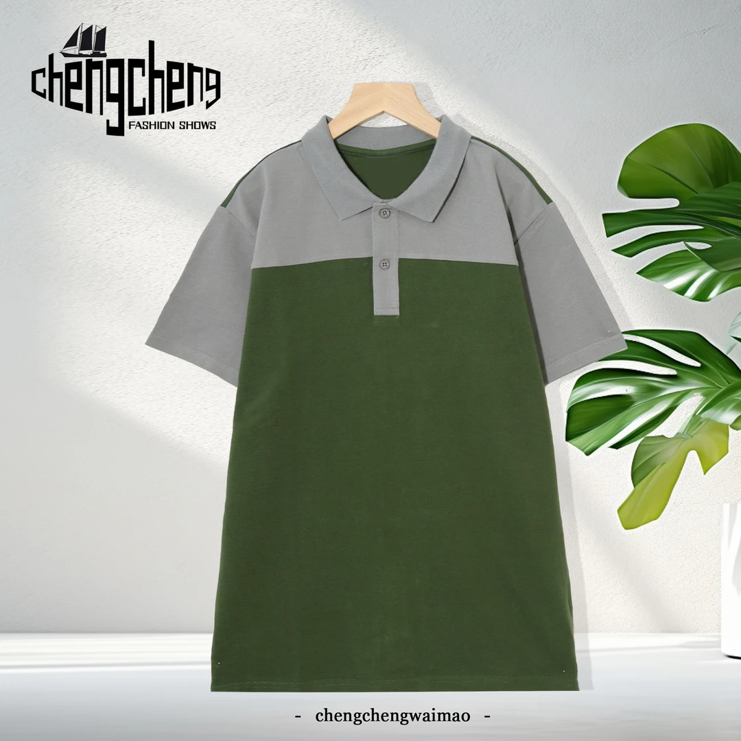 拼接拼色夏季时尚休闲爆款男女同款短袖POLO衫T恤百搭PA-CL678