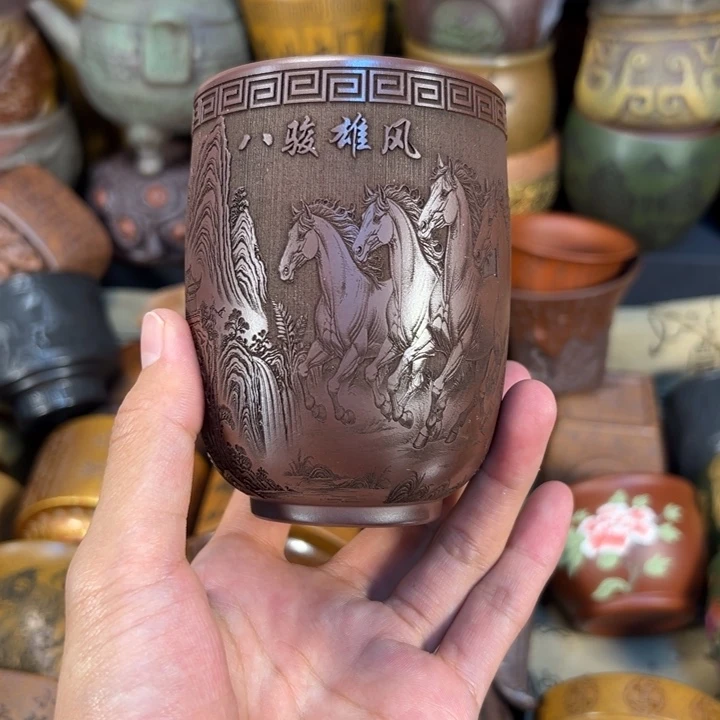茶杯紫砂宜兴紫杯子