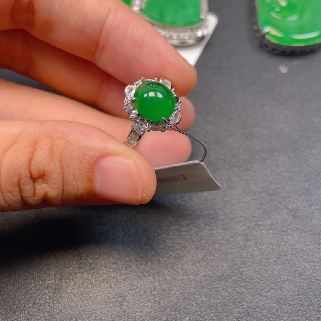 翡翠银S925镶嵌吊坠(不含链)