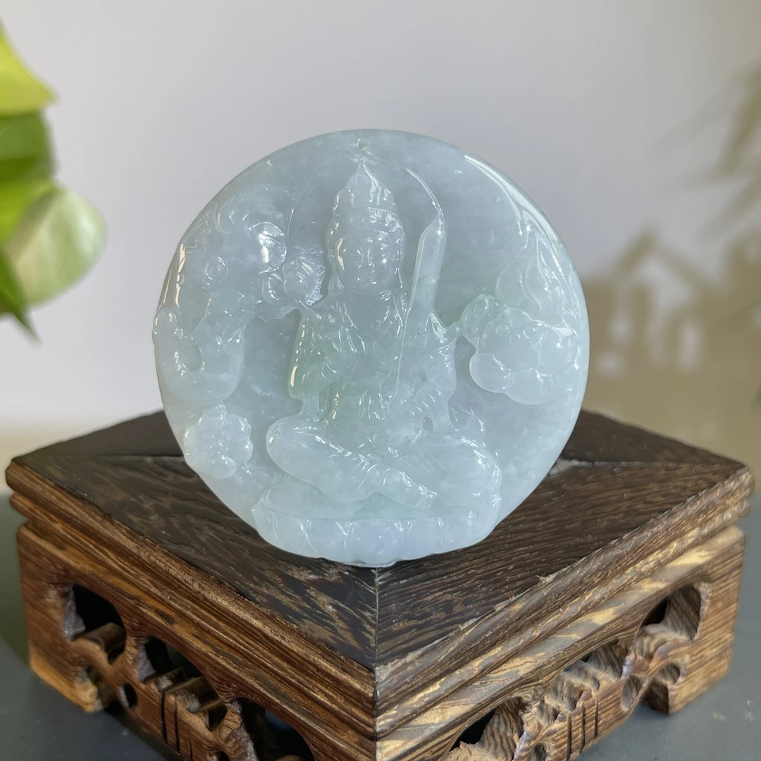 JGB16-37  天然缅甸A货翡翠  普贤