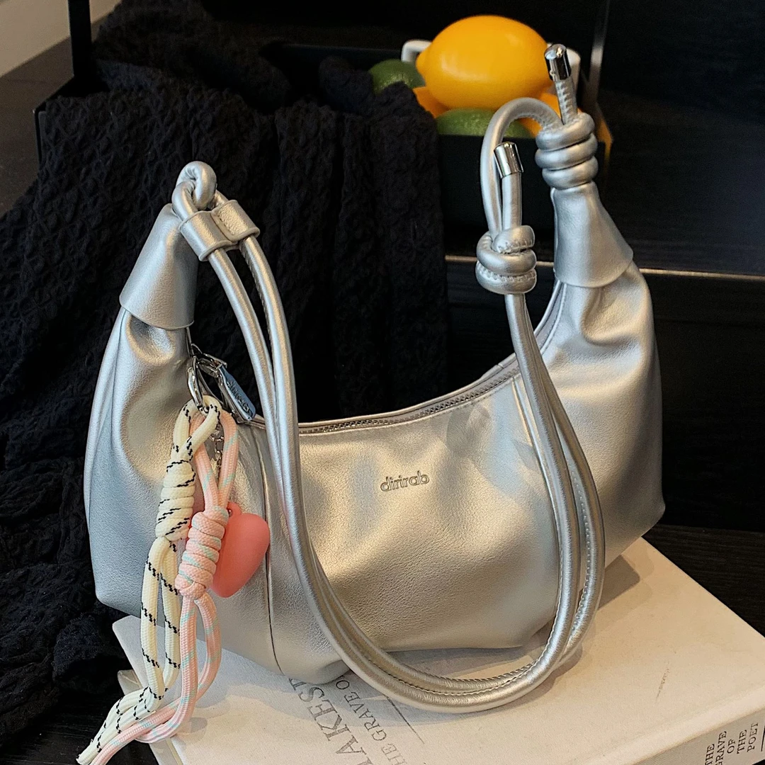 新款时尚女包潮流都市简约单肩休闲通勤蓝色黑色白色银色黄色粉色