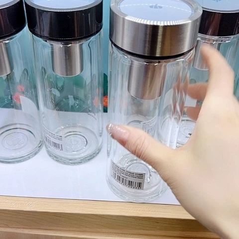 万象玻璃双层V148RL，钛银370毫升