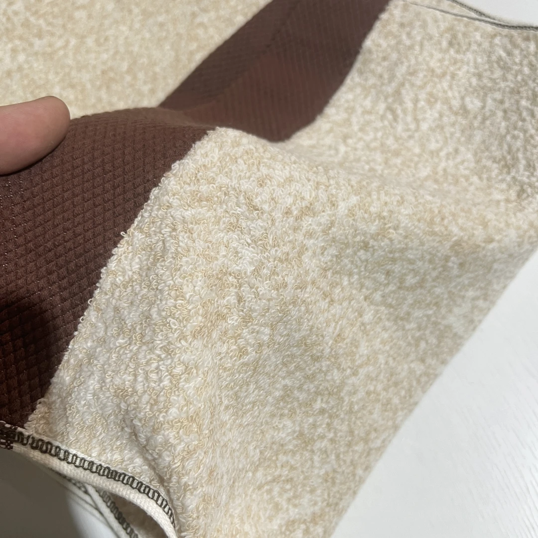 3条装全棉无捻毛巾棉花糖洗脸巾32x72cm柔软吸水不掉毛浅咖色