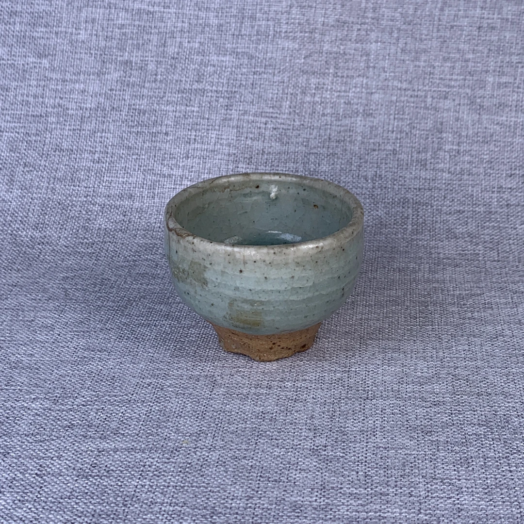 明代素釉开片杯古瓷器真品国营镇江市文物商店库出5028140