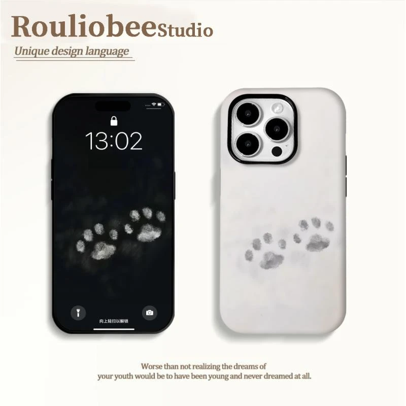 夕与空趣味脚印适用苹果16promax菲林手机壳华为vivo小米15oppo套