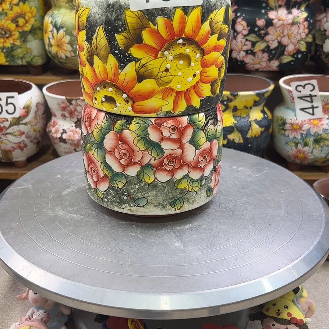 景德镇炫彩手绘口10.5高9.5