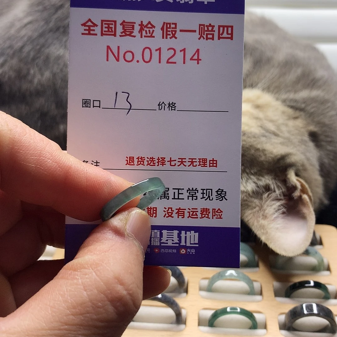 翡翠戒指未镶嵌天然翡翠