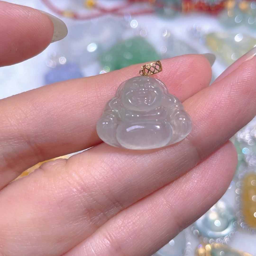 颈饰18K金镶嵌翡翠翡翠