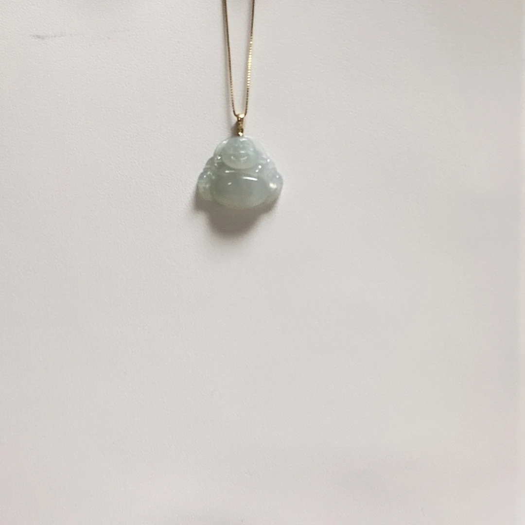 颈饰18K金镶嵌翡翠佛