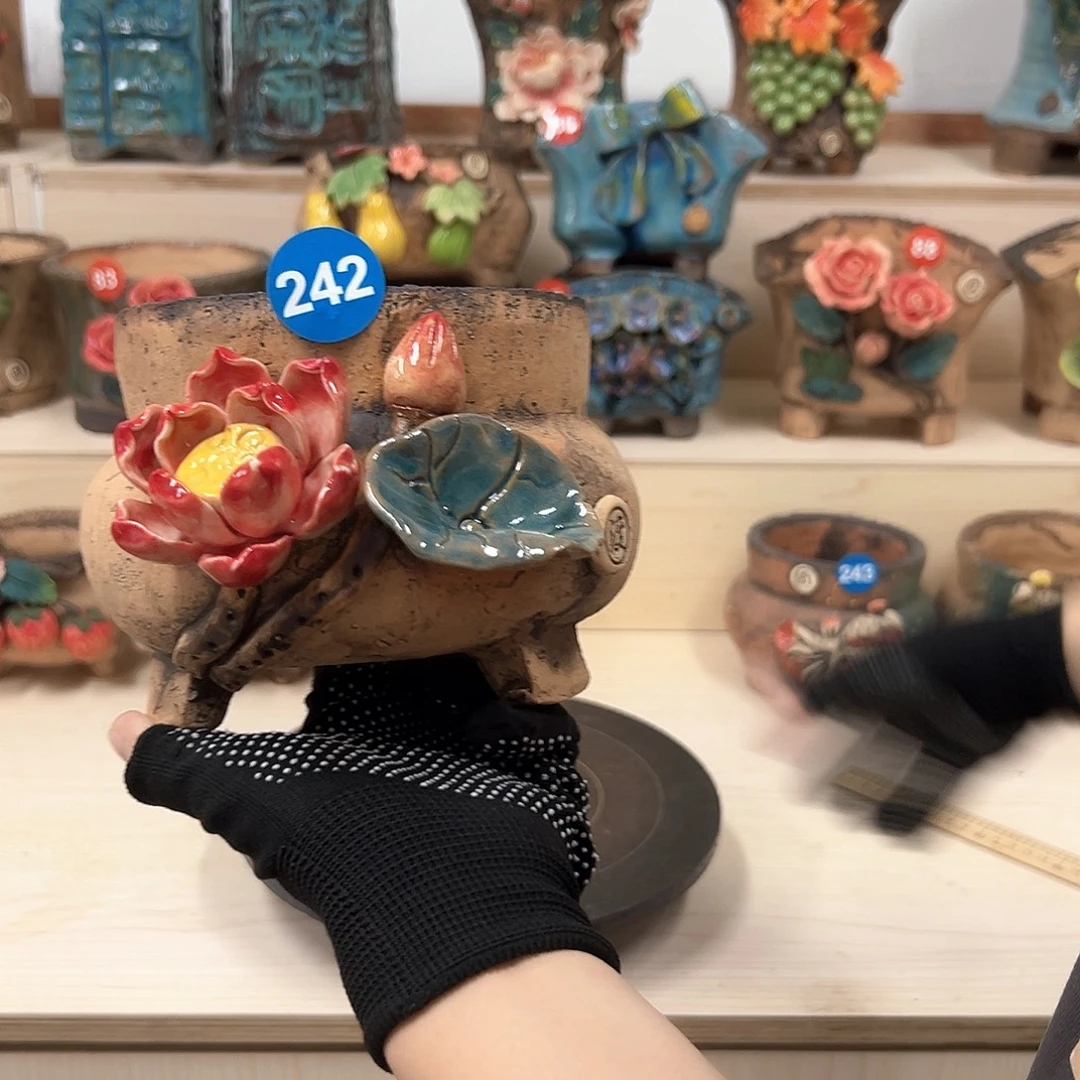 紫砂花盆242号内口11外高11