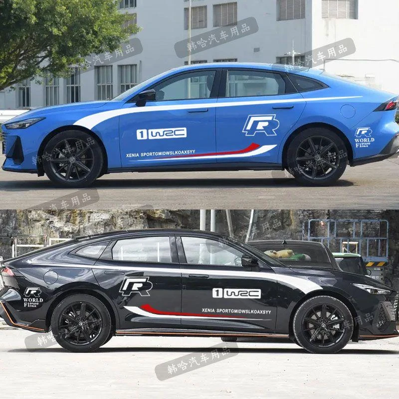 适用长安UNIV汽车贴纸UNI-V车身拉花腰线个性彩条改装饰侧裙划痕