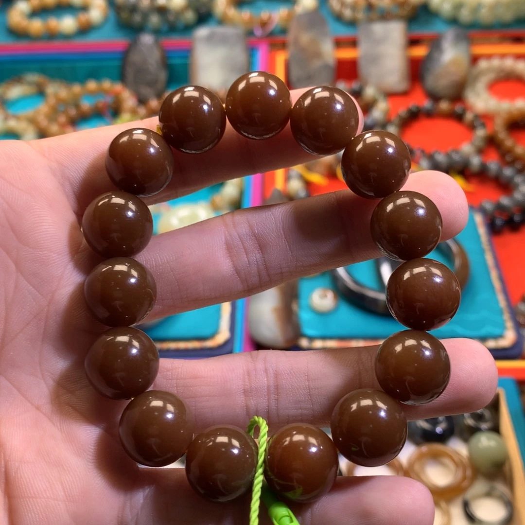 简***单未镶嵌手链和田玉（糖玉）