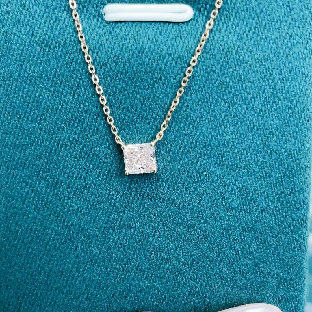 合成钻石18K金镶嵌套链