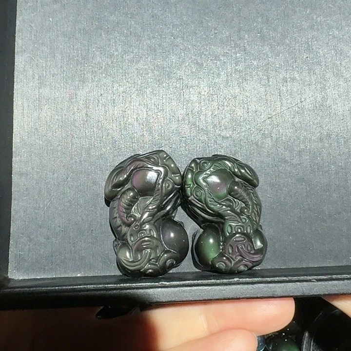 嘉***黑曜岩未镶嵌吊坠(不含链)