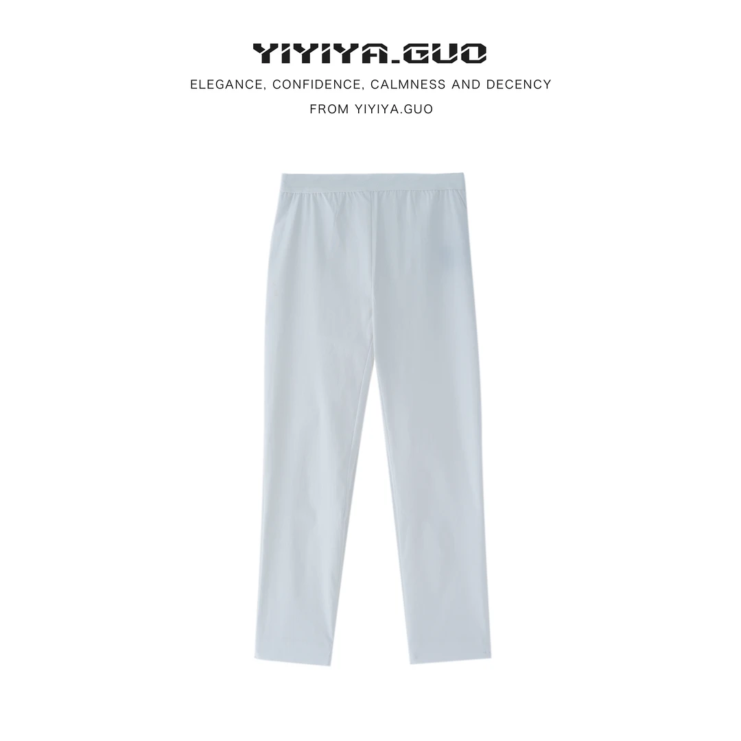 yiyiya.Guo艺艺吖休闲时尚百搭直筒显瘦贴肤感裤子2480SS52