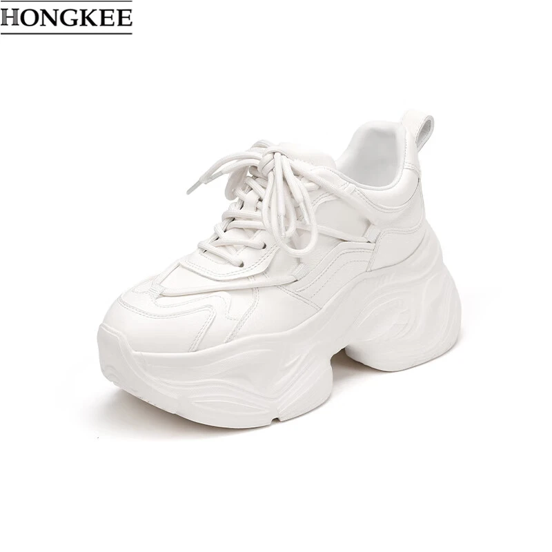 25春季牛皮系带休闲舒适厚底增高老爹鞋女款H525D100