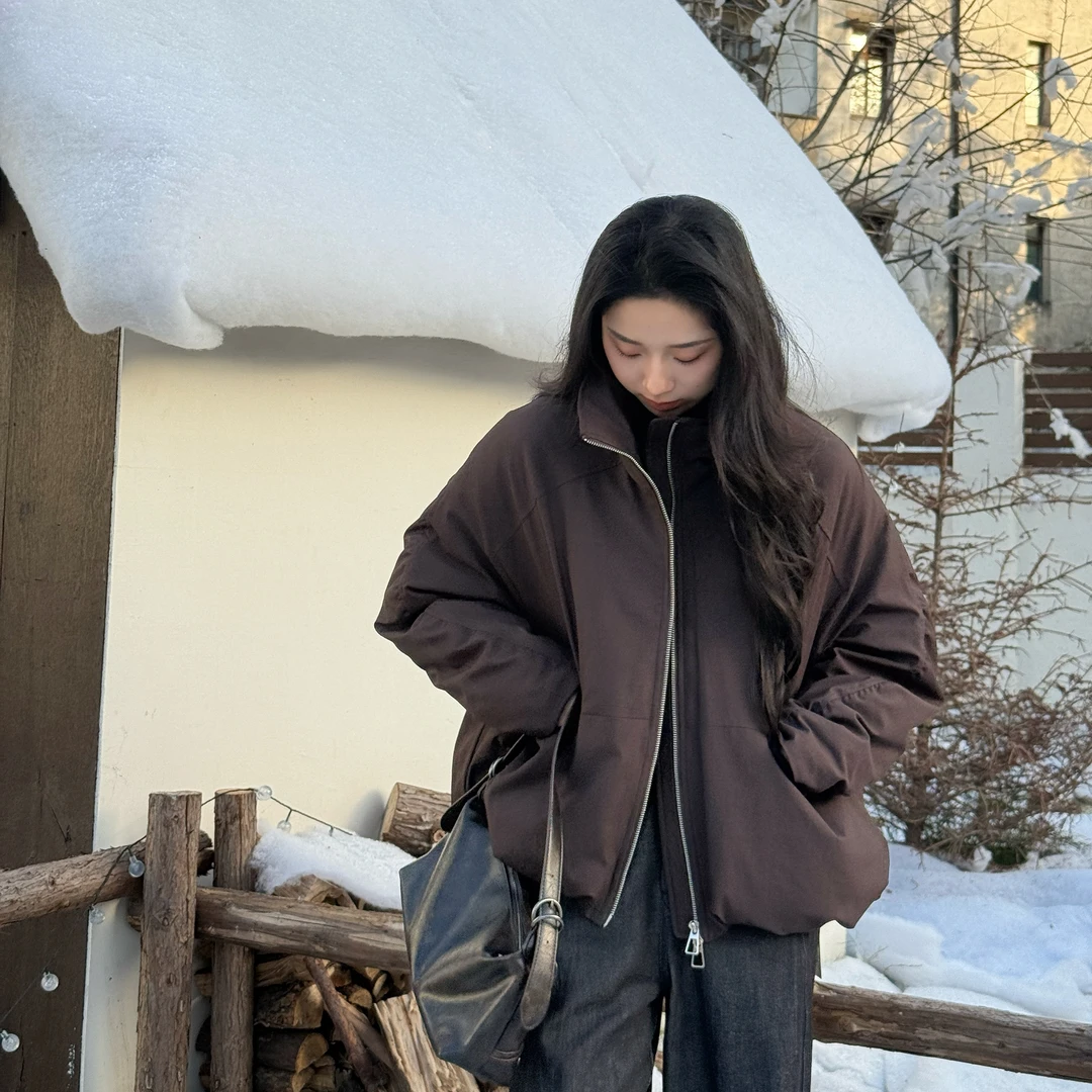 euri伯尔尼丨Downplus-90鹅绒真丝中空纱花苞大口袋羽绒服-MY6442