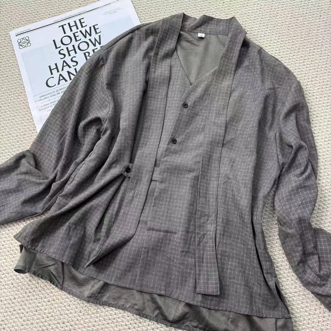 早春设计感慵懒长袖衬衣