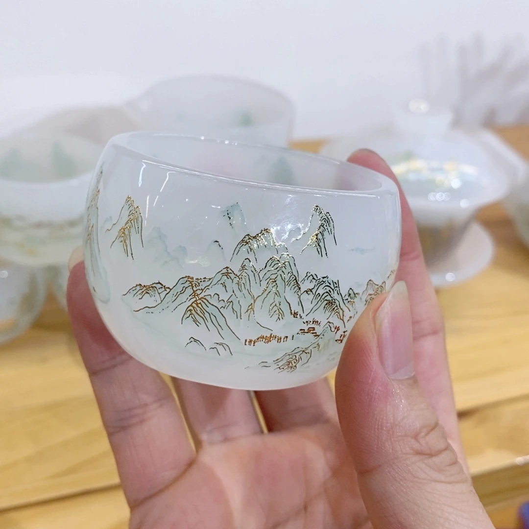 手工艺品琉璃千里江山客杯