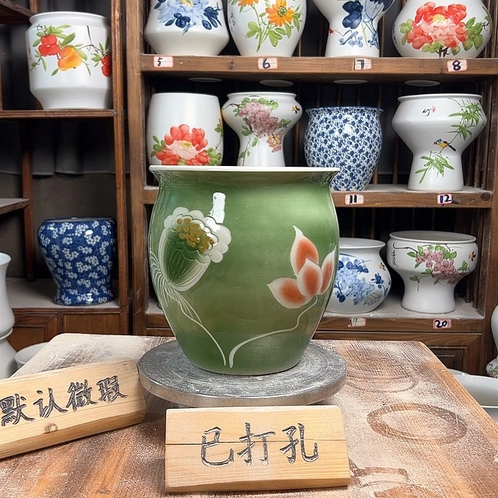 摆件圆口雕刻新款陶瓷