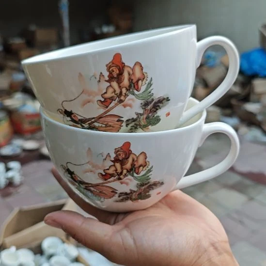 库存微瑕三打白骨精早餐杯两个