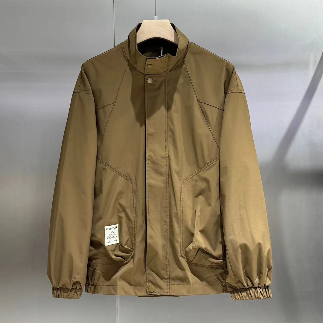 FXB原创设计.春季立领滚边结构剪裁.宽松冲锋衣夹克外套Z-86005