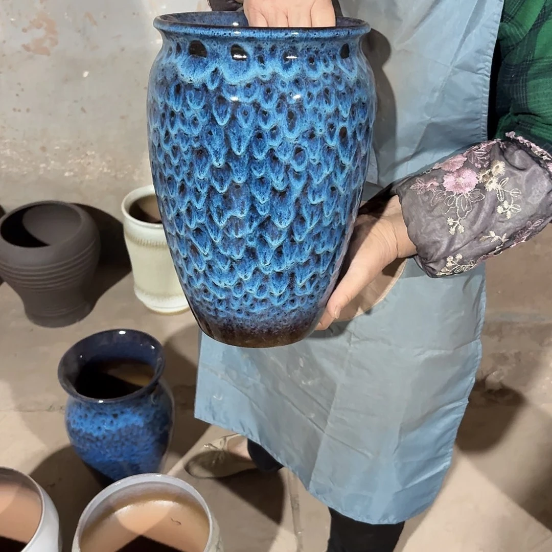 紫砂花盆口20高30一个