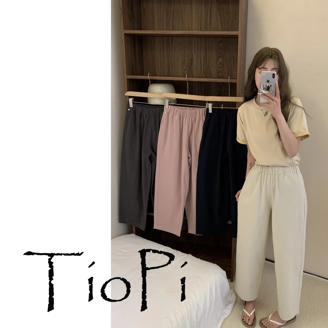 【松弛简约】2025春夏酵母水洗棉布休闲裤女1#
