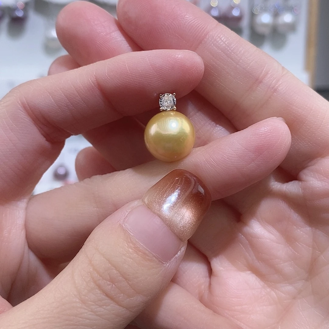 想***️淡水珍珠吊坠(赠链)银S925镶嵌w11.6