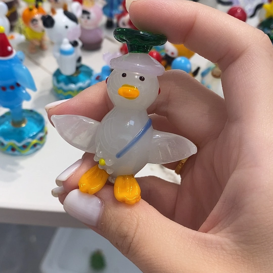 琉璃手工艺品荷叶鸭