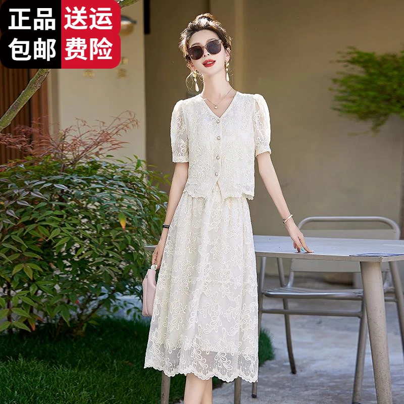 工厂直销百搭高端新中式套装冰丝百搭连衣裙女夏2025新款气质