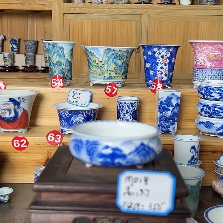 墨爱手绘陶瓷花盆