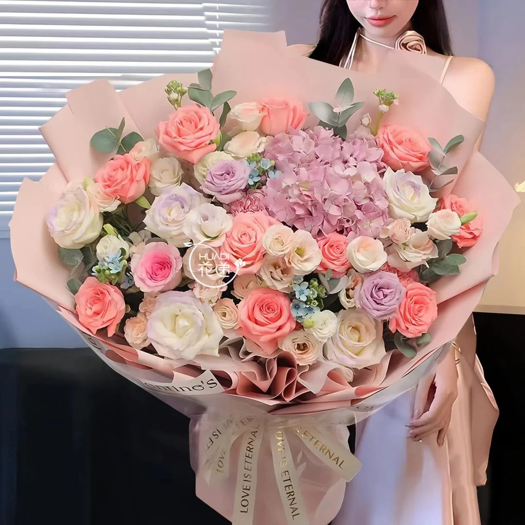 巨型超大花束绣球玫瑰花鲜花速递同城生日北京上海广州全国配送花