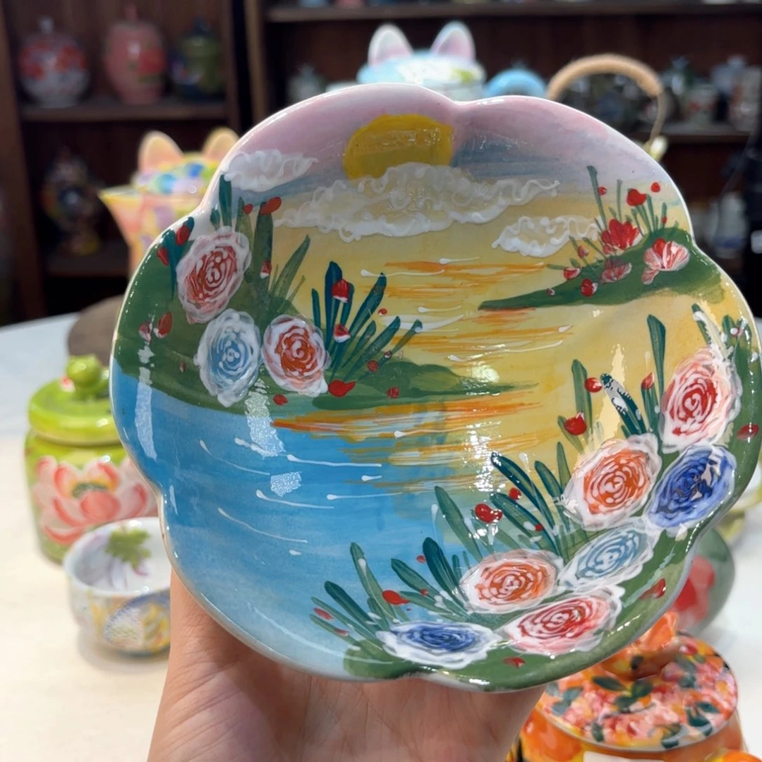 景德镇手绘高温釉下彩陶瓷茶具