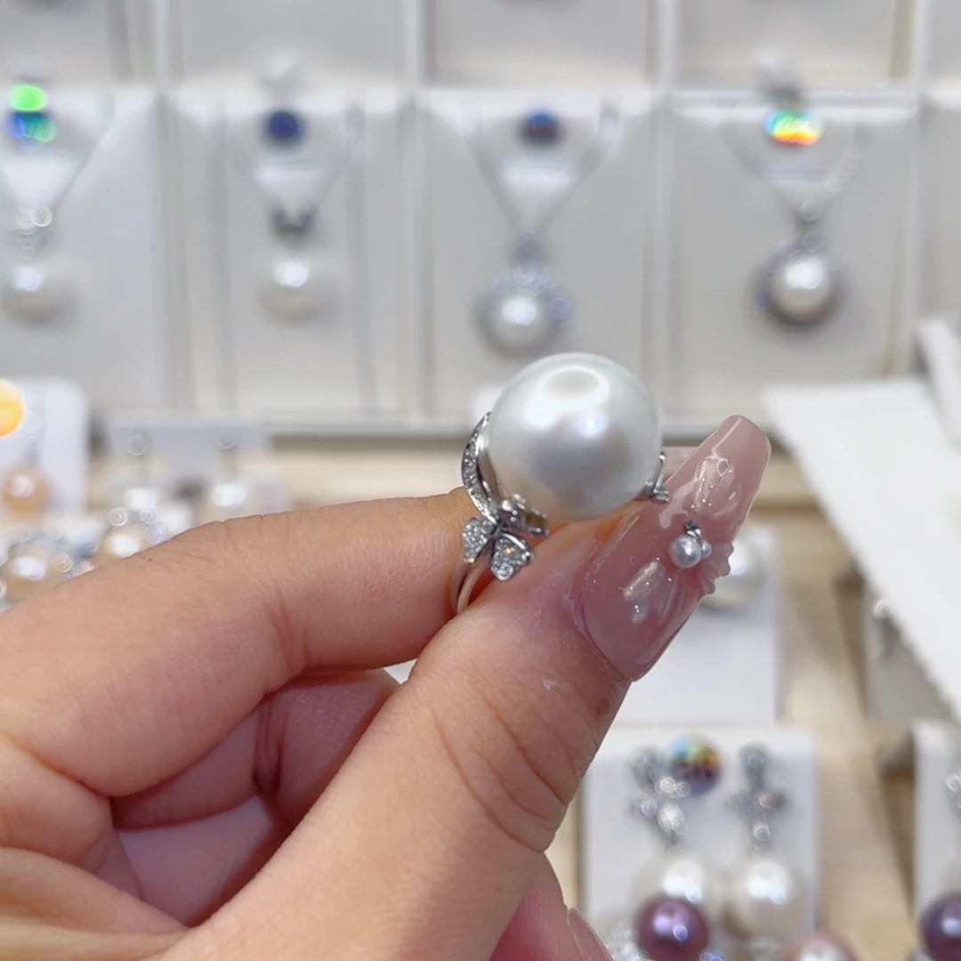 嘉***怡淡水珍珠戒指银S925镶嵌