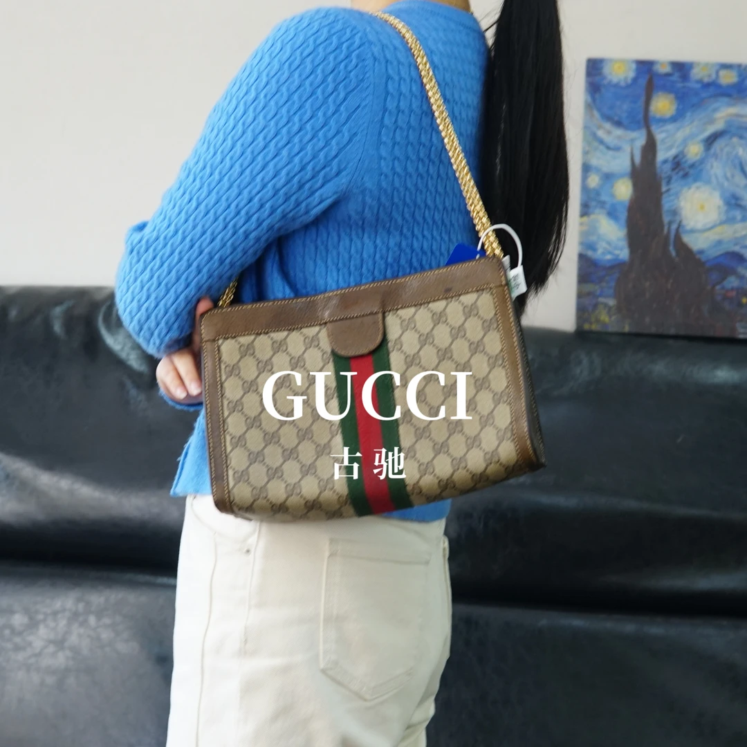95新 GUCCI/古驰 老花夹子包/AS03806007/6007