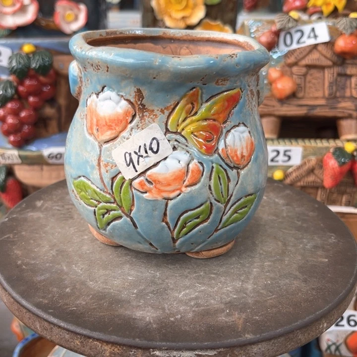 紫砂花盆粗陶材质多肉花盆