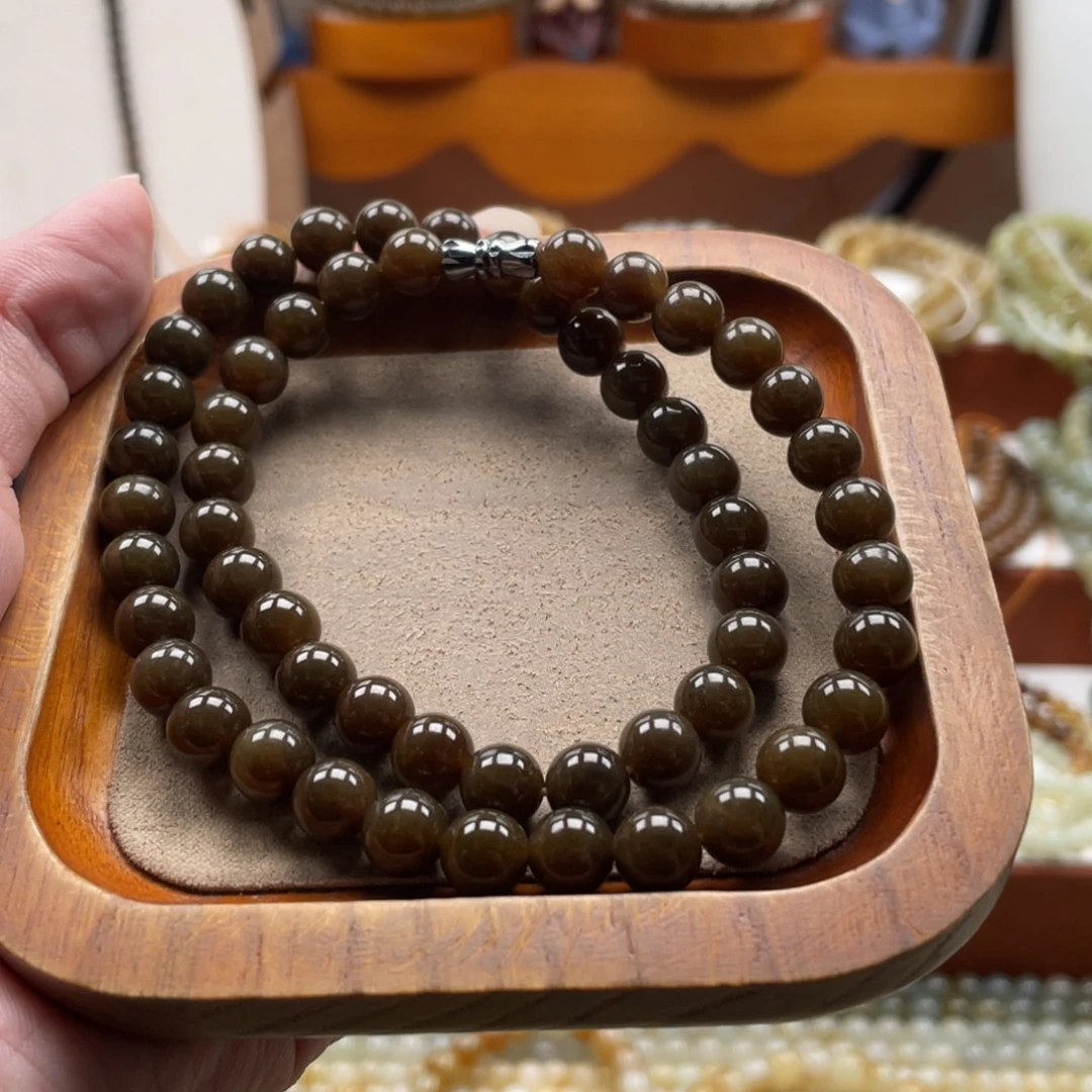 和田玉未镶嵌颈饰珠串8mm