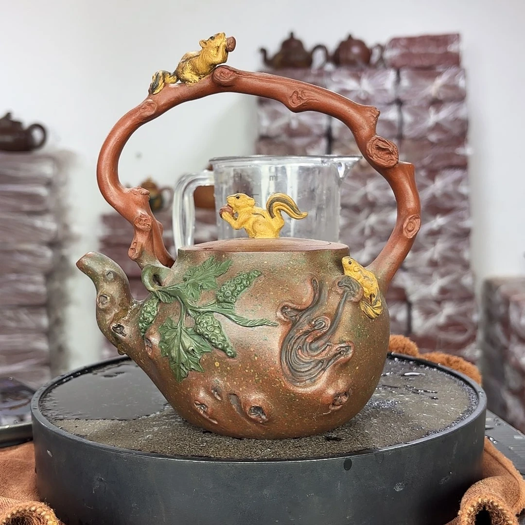 紫砂茶壶原矿紫砂泥料609cc