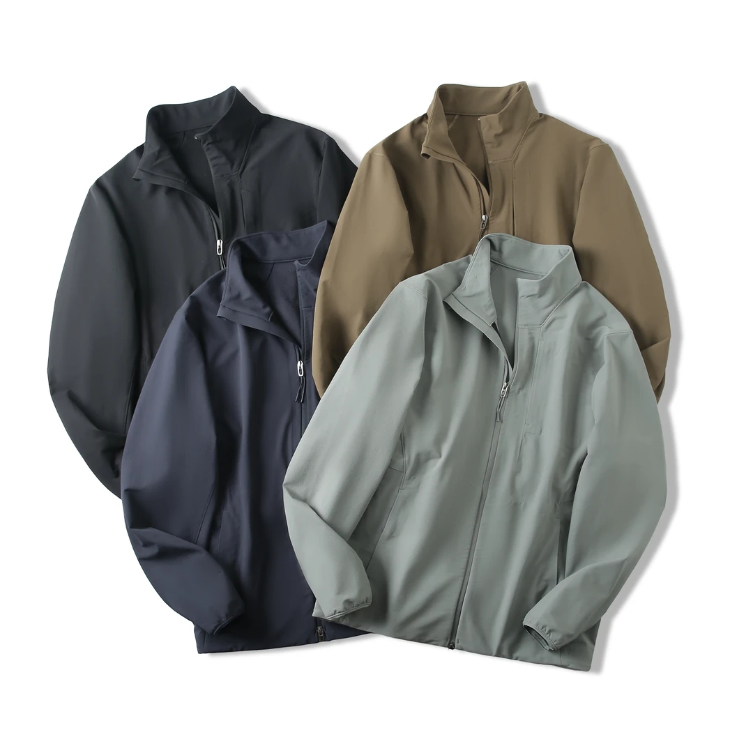 【夹克2121】百搭防风情侣夹克秋冬运动休闲弹力薄款外套男士立领