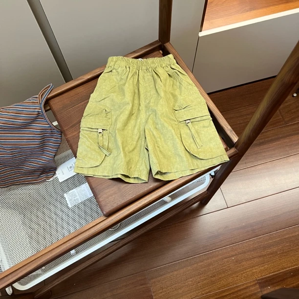 【编号S12】X195-05-儿童面包袋工装裤 绿色-DoDo+