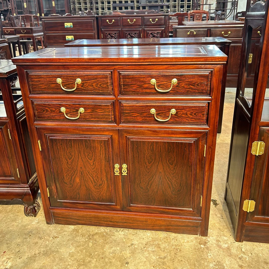 老板娘推荐：东非酸枝餐厅古典家用玄关隔断门厅餐边柜客厅茶水柜