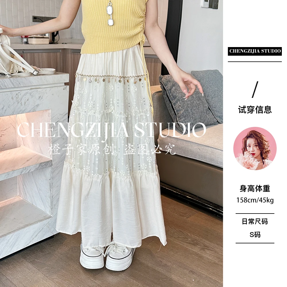 【裴诗婷】橙子·studio 【】QZ00031吊坠长款纱裙