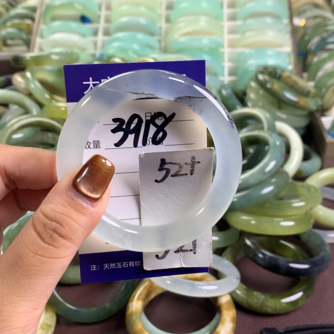 未镶嵌蛇纹石玉手镯3918