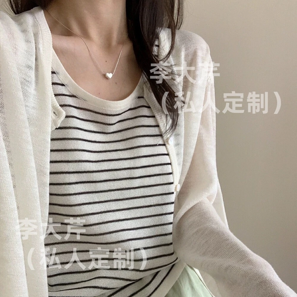 韩系温柔多色针织开衫  清爽透气圆领薄外搭