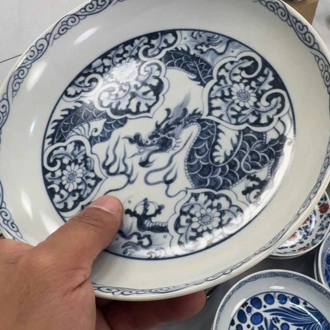 摆件青花如意穿花龙大壶承