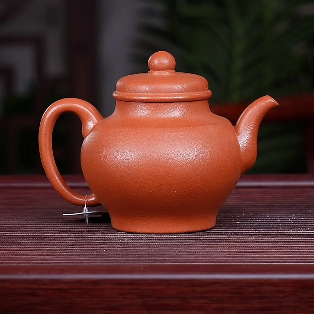 宜兴原矿紫砂   手工茶壶   大红泥  精雕细刻  高士