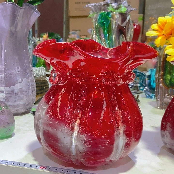 琉璃琉璃花瓶高20口9