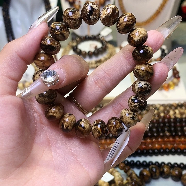 裸石琥珀未镶嵌卡12 干白花